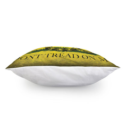 Grunge Gadsden Flag Print Pillow Cover