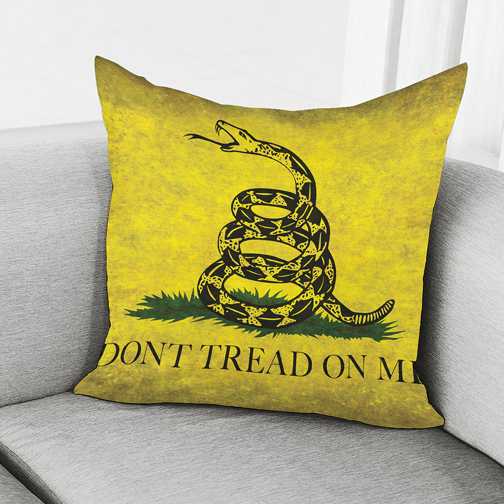 Grunge Gadsden Flag Print Pillow Cover