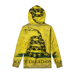 Grunge Gadsden Flag Print Pullover Hoodie
