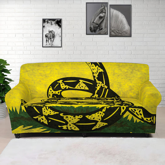 Grunge Gadsden Flag Print Sofa Cover