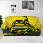 Grunge Gadsden Flag Print Sofa Cover