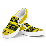 Grunge Gadsden Flag Print White Slip On Shoes