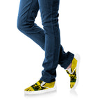 Grunge Gadsden Flag Print White Slip On Shoes