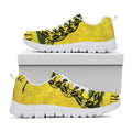 Grunge Gadsden Flag Print White Running Shoes