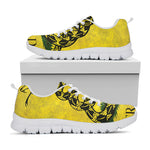 Grunge Gadsden Flag Print White Sneakers