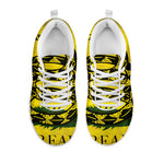 Grunge Gadsden Flag Print White Sneakers