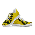 Grunge Gadsden Flag Print White Sneakers