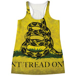 Grunge Gadsden Flag Print Women's Racerback Tank Top