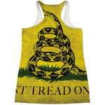 Grunge Gadsden Flag Print Women's Racerback Tank Top