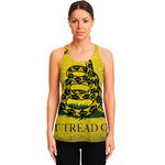 Grunge Gadsden Flag Print Women's Racerback Tank Top