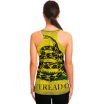 Grunge Gadsden Flag Print Women's Racerback Tank Top