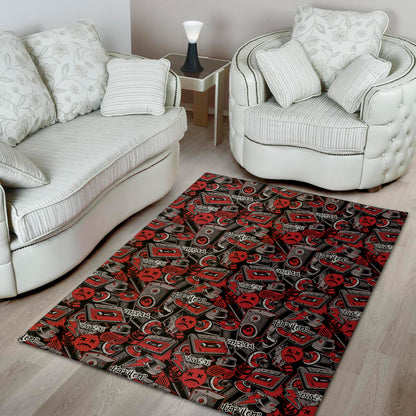 Grunge Graffiti Pattern Print Area Rug