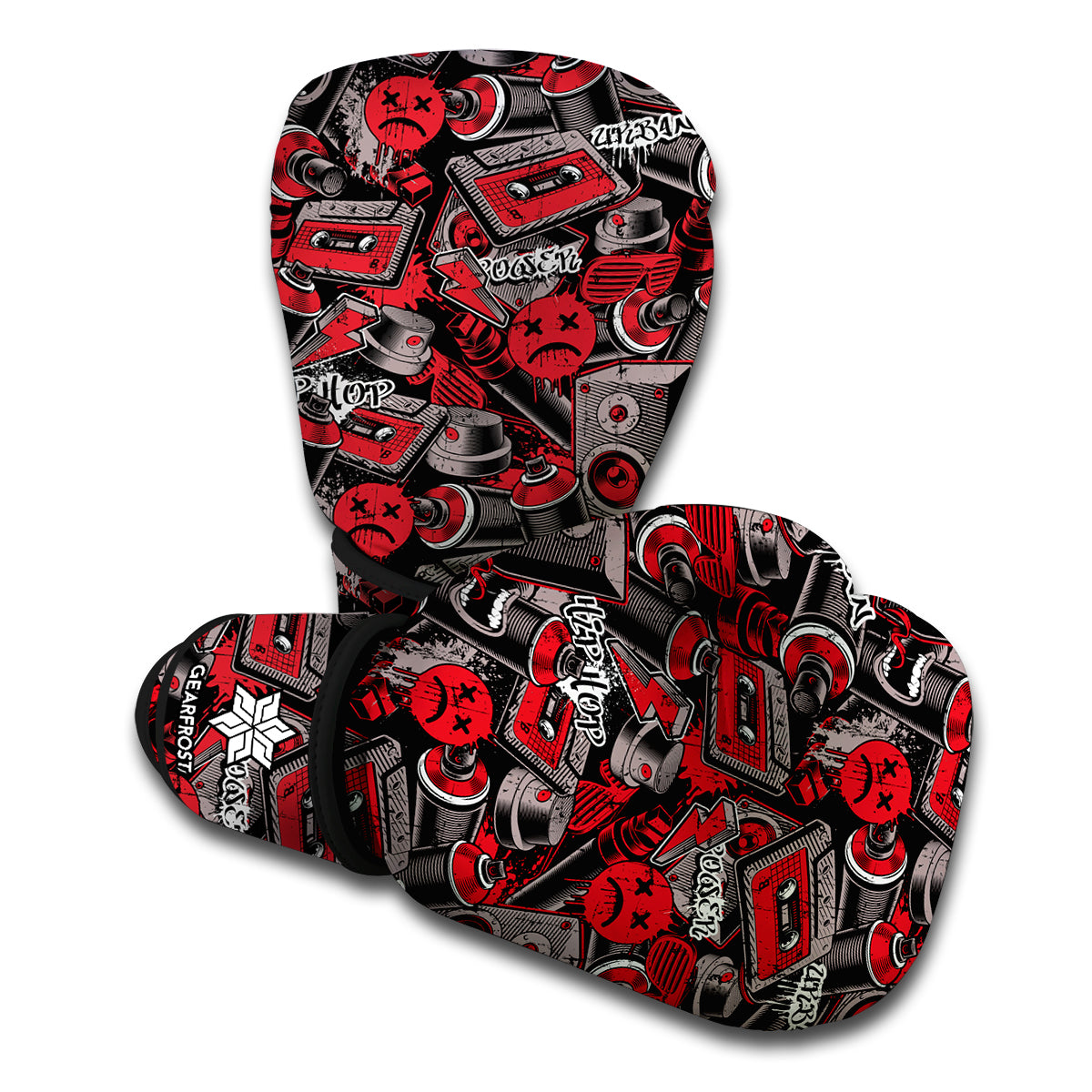 Grunge Graffiti Pattern Print Boxing Gloves