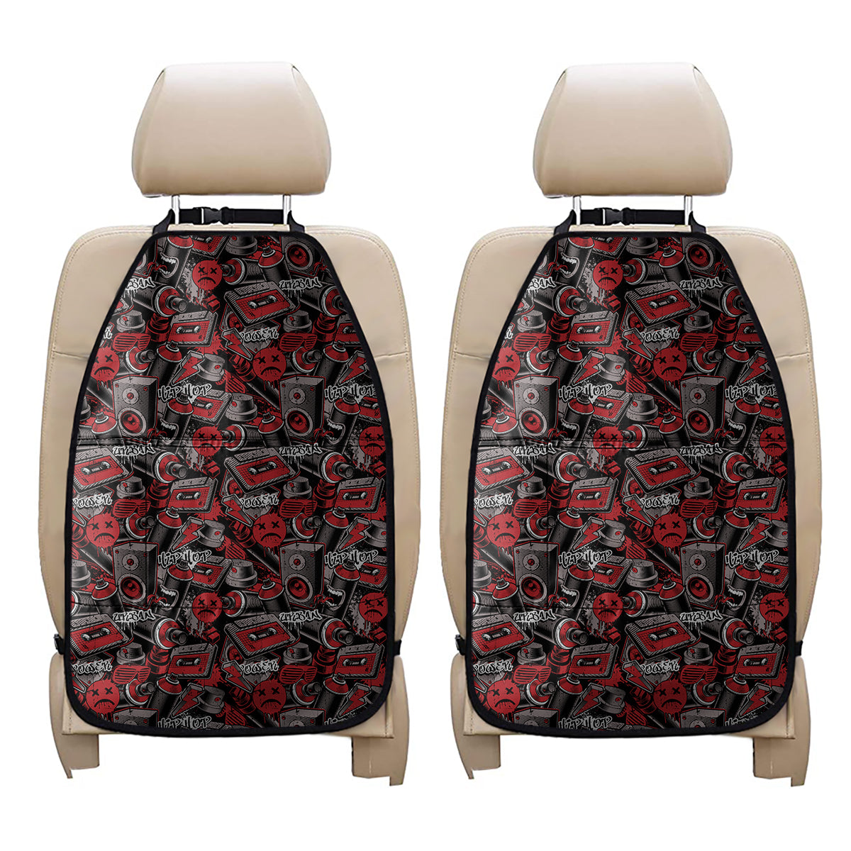 Grunge Graffiti Pattern Print Car Seat Organizers