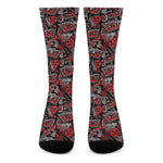 Grunge Graffiti Pattern Print Crew Socks