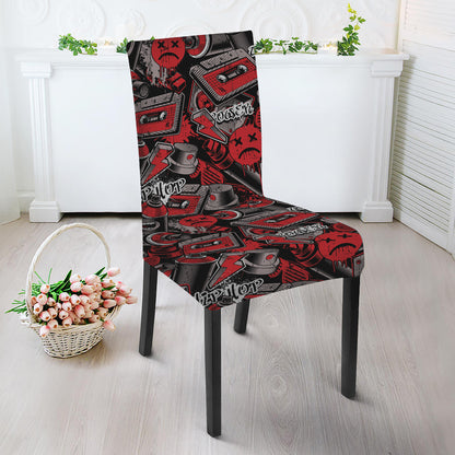 Grunge Graffiti Pattern Print Dining Chair Slipcover