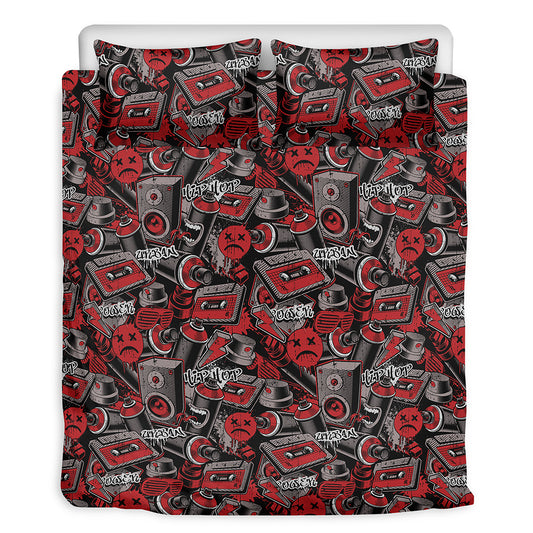 Grunge Graffiti Pattern Print Duvet Cover Bedding Set