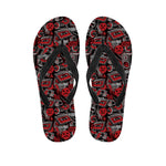Grunge Graffiti Pattern Print Flip Flops