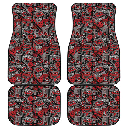 Grunge Graffiti Pattern Print Front and Back Car Floor Mats