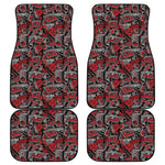 Grunge Graffiti Pattern Print Front and Back Car Floor Mats
