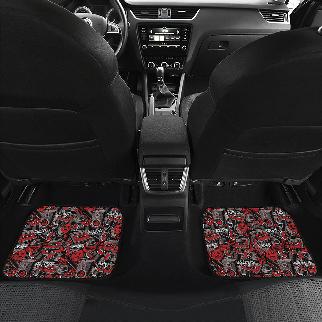 Grunge Graffiti Pattern Print Front and Back Car Floor Mats