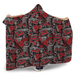 Grunge Graffiti Pattern Print Hooded Blanket