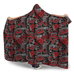 Grunge Graffiti Pattern Print Hooded Blanket