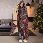 Grunge Graffiti Pattern Print Hooded Blanket