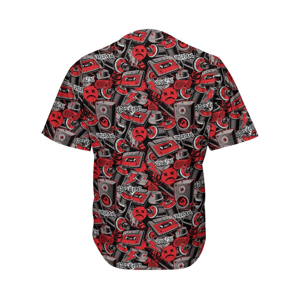 Grunge Graffiti Pattern Print Men's Baseball Jersey