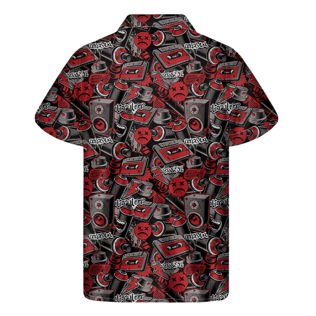 Grunge Graffiti Pattern Print Men's Short Sleeve Shirt
