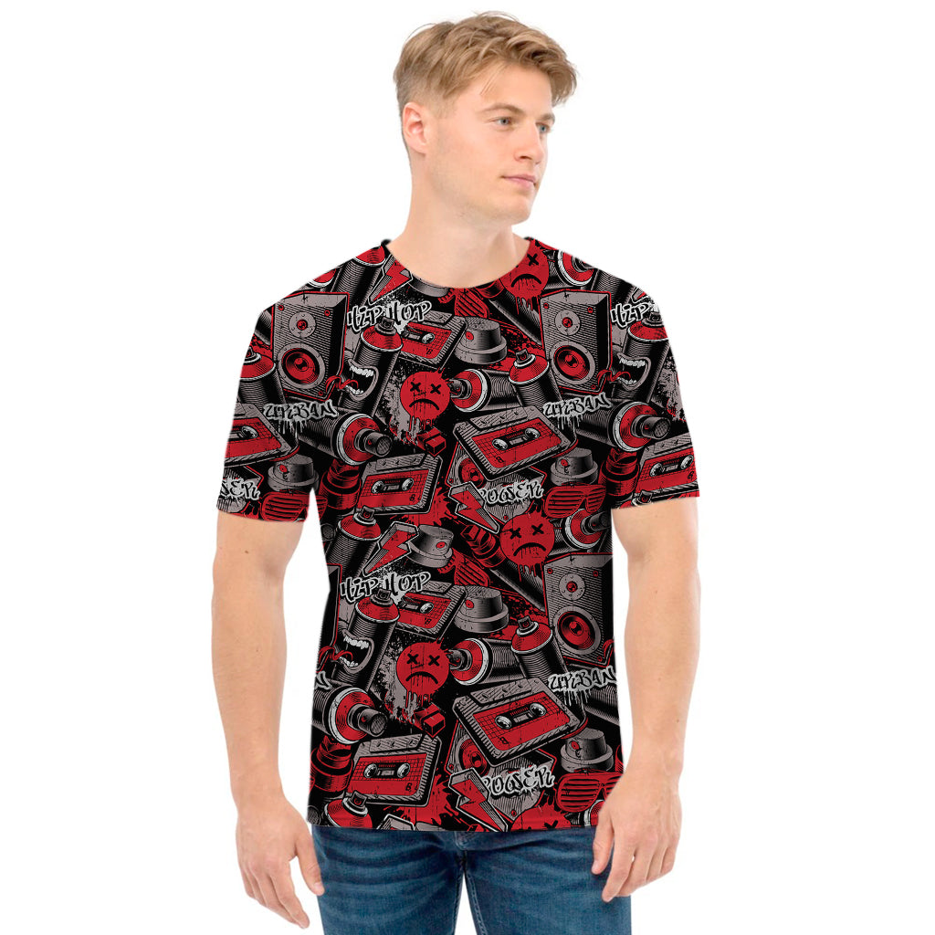 Grunge Graffiti Pattern Print Men's T-Shirt