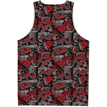 Grunge Graffiti Pattern Print Men's Tank Top