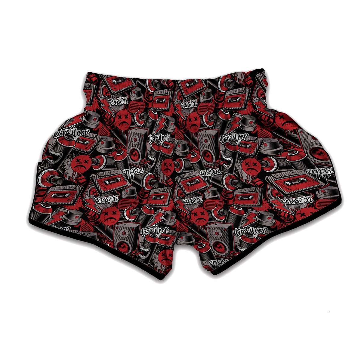 Grunge Graffiti Pattern Print Muay Thai Boxing Shorts