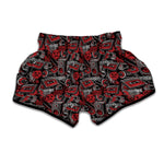 Grunge Graffiti Pattern Print Muay Thai Boxing Shorts