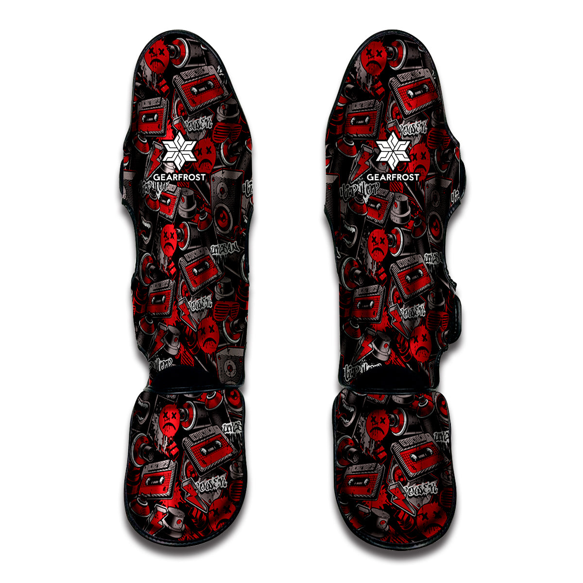 Grunge Graffiti Pattern Print Muay Thai Shin Guard