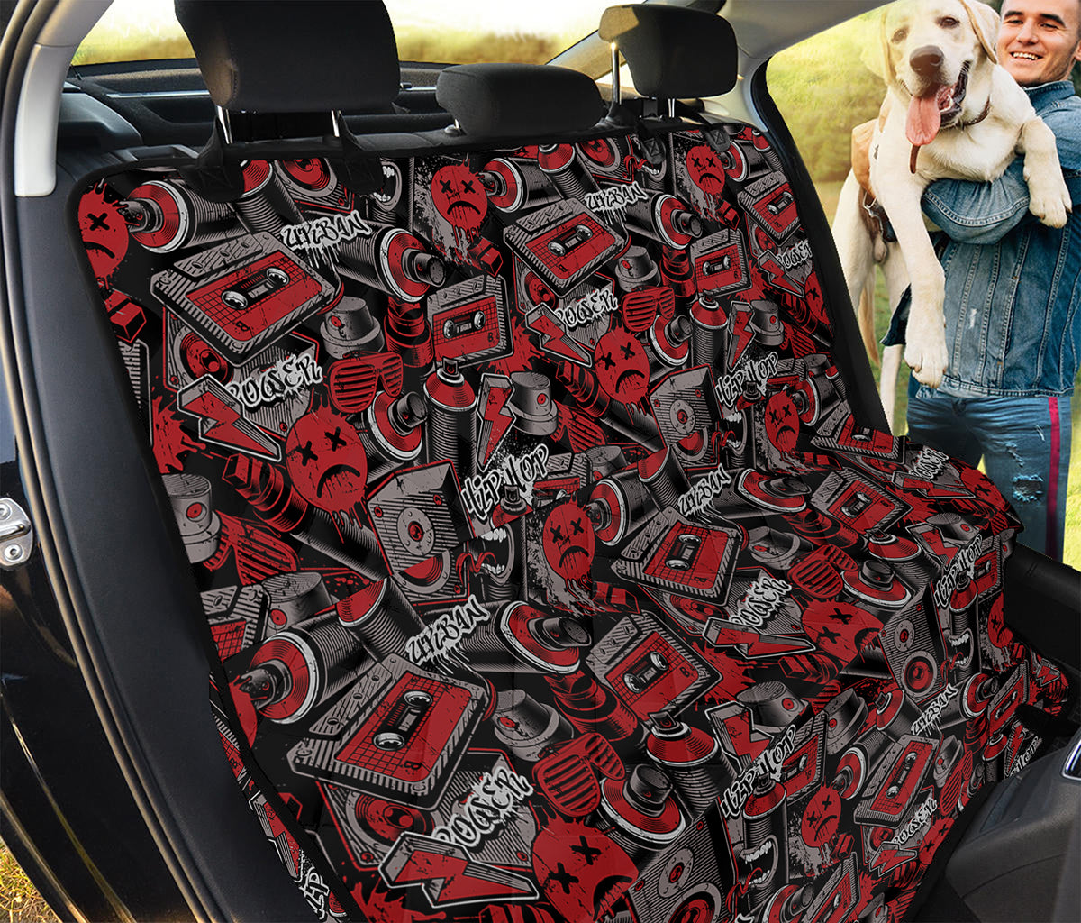 Grunge Graffiti Pattern Print Pet Car Back Seat Cover