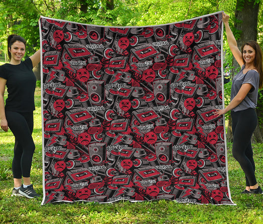 Grunge Graffiti Pattern Print Quilt