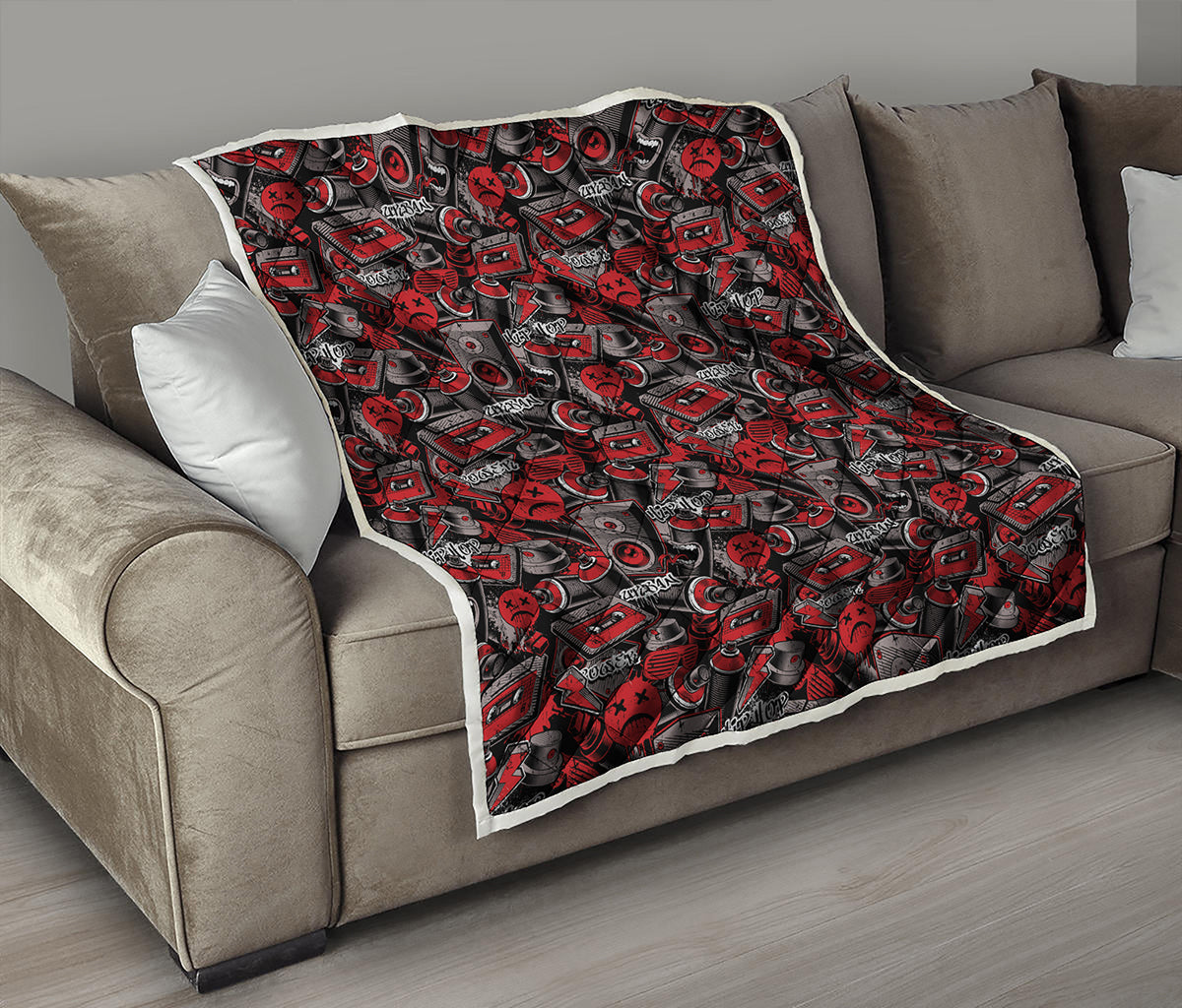 Grunge Graffiti Pattern Print Quilt