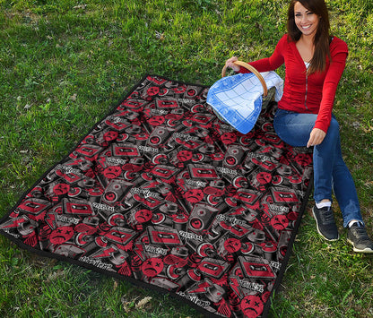 Grunge Graffiti Pattern Print Quilt