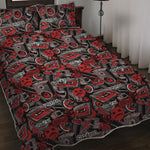 Grunge Graffiti Pattern Print Quilt Bed Set