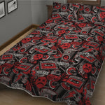 Grunge Graffiti Pattern Print Quilt Bed Set