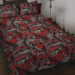 Grunge Graffiti Pattern Print Quilt Bed Set
