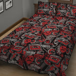 Grunge Graffiti Pattern Print Quilt Bed Set