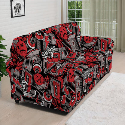 Grunge Graffiti Pattern Print Sofa Cover