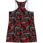 Grunge Graffiti Pattern Print Women's Racerback Tank Top