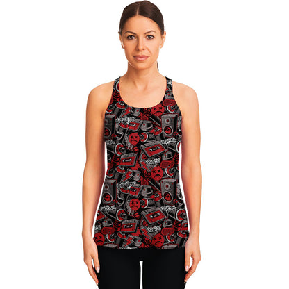 Grunge Graffiti Pattern Print Women's Racerback Tank Top
