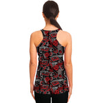 Grunge Graffiti Pattern Print Women's Racerback Tank Top