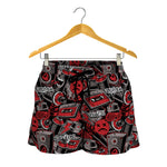 Grunge Graffiti Pattern Print Women's Shorts