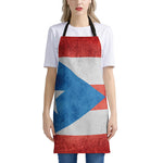 Grunge Puerto Rican Flag Print Apron