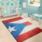 Grunge Puerto Rican Flag Print Area Rug